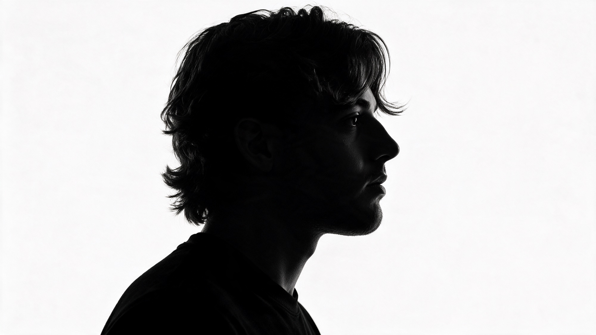 Profile portrait of Dylan in silhouette